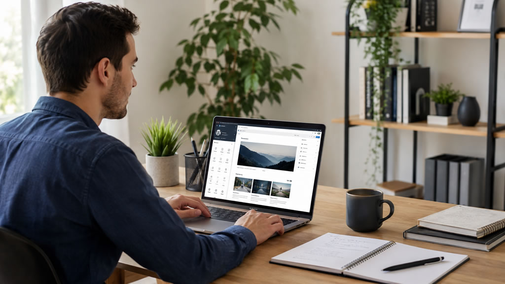 Persona desde un ordenador para aprender WordPress desde cero